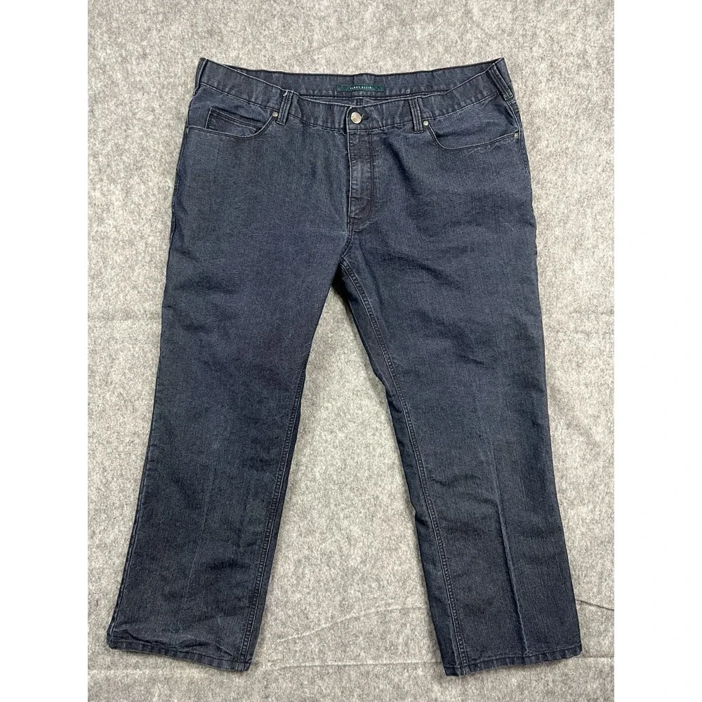 Perry Ellis Mens Jeans Blue Straight Fit Dark Wash Casual Stretch Size 44x30
